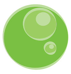 Image showing A cute looking spherical green-colored cartoon marble ball vecto