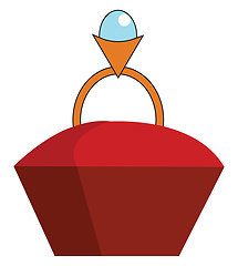 Image showing A red-colored ring vector or color illustration