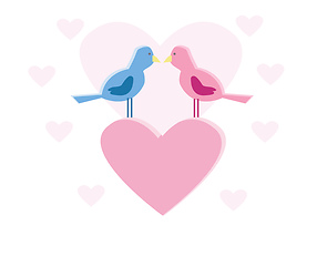 Image showing Valentine symbol with two birds vector or color illustration