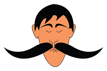 Image showing Man with big mustaches illustration vector on white background 