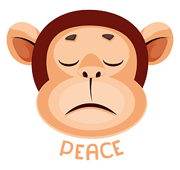 Image showing Monkey is feeling peaceful, illustration, vector on white backgr