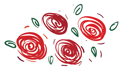Image showing Design made with red rose flower vector or color illustration