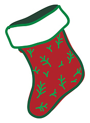Image showing A sock with green border vector or color illustration