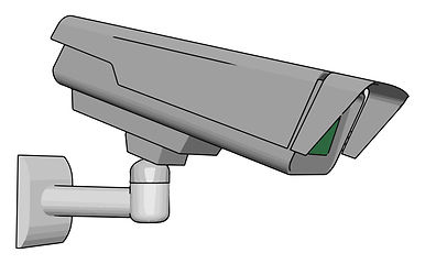 Image showing CCTV camera uses vector or color illustration