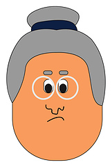 Image showing Cartoon funny face of an old woman vector or color illustration