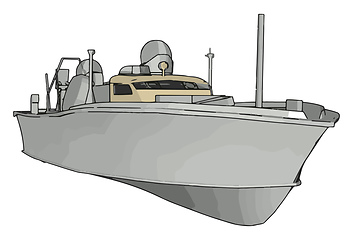 Image showing 3D illustration of a white army ship vector illustration on whit