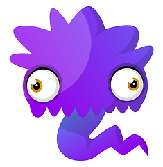 Image showing Weird shape blue monster illustration vector on white background