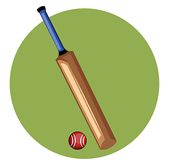 Image showing Cricket Bat vector color illustration.