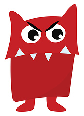 Image showing Clipart of a red angry monster vector or color illustration