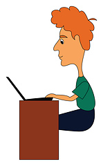 Image showing Clipart of an officer at work in his office hours before the lap