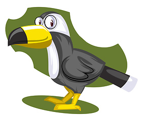 Image showing Yellow Nose crow, vector color illustration.