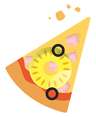 Image showing Slice of Hawaiian pizzaPrint