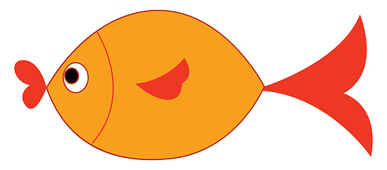 Image showing Clipart of a yellow-colored fish vector or color illustration