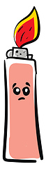 Image showing A sad cigarette lighter vector or color illustration