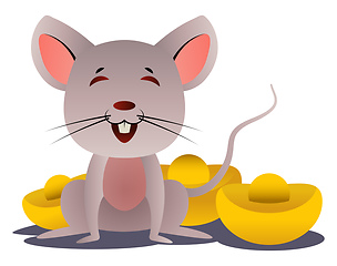 Image showing Cartoon chinese mouse vector illustartion on white background