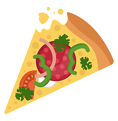 Image showing Salami pizza with veggiesPrint