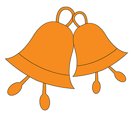 Image showing Two orange bells  vector illustration on white background