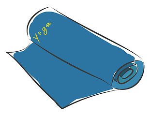 Image showing Blue yoga mat for practicing yoga basic RGB vector on white back