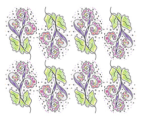 Image showing The texture of a regular pattern of spring with flowers vector o