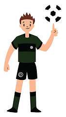 Image showing Football player spining ball on a finger vector illustration on 