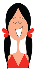 Image showing Smiling girl vector or color illustration