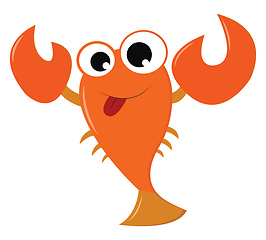 Image showing An orange crawfish in the sea vector or color illustration