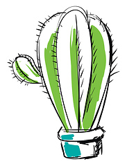 Image showing Cactus sketch vector or color illustration