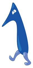 Image showing Blue bird shaped numerical number one vector or color illustrati