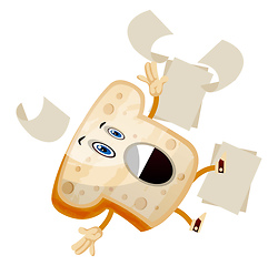 Image showing Falling Bread illustration vector on white background