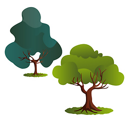 Image showing Couple of green trees vector illustration on white background