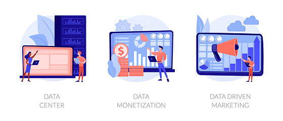 Image showing Big data storage and use vector concept metaphors