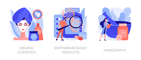 Image showing Organic pharmacological products vector concept metaphors.