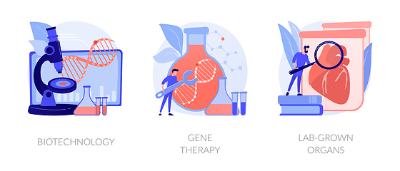 Image showing Biomedical and molecular engineering vector concept metaphors.