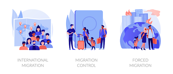 Image showing Population displacement, refugees abstract concept vector illustrations.