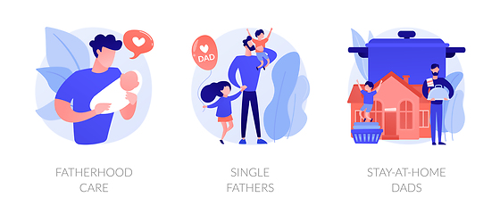 Image showing Men taking paternity leave abstract concept vector illustrations