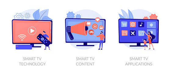 Image showing Modern television technology metaphors set