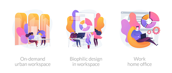 Image showing Workplace organization abstract concept vector illustrations.