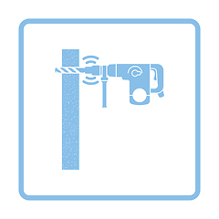 Image showing Icon of perforator drilling wall