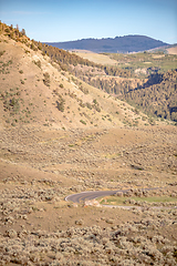 Image showing Beautiful scenery at mammoth hot spring in yellowstone