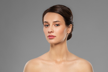 Image showing beautiful young woman with bare shoulder