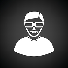 Image showing Man with 3d glasses icon