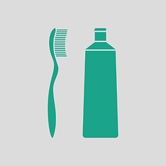 Image showing Toothpaste and brush icon