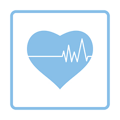 Image showing Heart with cardio diagram icon