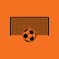 Image showing Soccer gate with ball on penalty point  icon