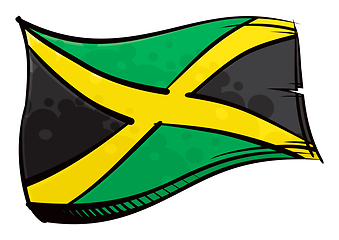 Image showing Painted Jamaica flag waving in wind