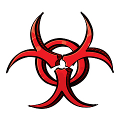 Image showing Drawing of biohazard risk symbol