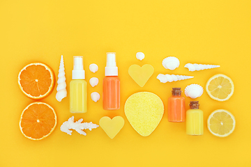 Image showing Natural Orange and Lemon Fruit Skincare Beauty Treatment 