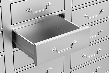Image showing Empty metal drawer