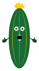 Image showing A shocked cucumber vector or color illustration