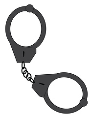 Image showing The black metallic hand lock vector or color illustration